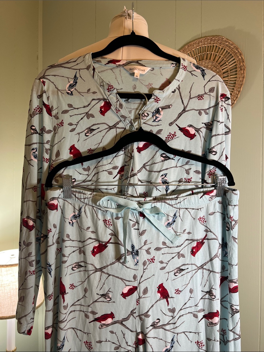 100% Cotton Bird Print Pyjamas - soft cotton
